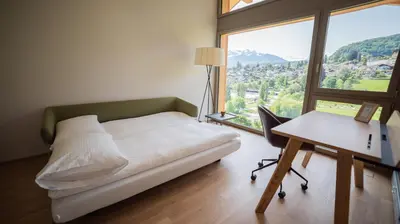 Ein allgemeiner Bergblick oder ein Berglick von der Ferienwohnung aus