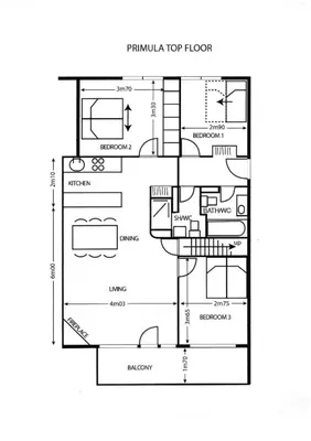 Grundriss der Unterkunft Chalet Primula Penthouse