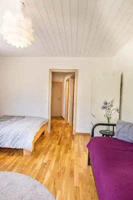 Ein Bett oder Betten in einem Zimmer der Unterkunft Le Clavan - Studio à Crans-Montana (2-4 personnes)