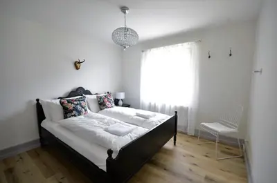 Ein Bett oder Betten in einem Zimmer der Unterkunft Lake House