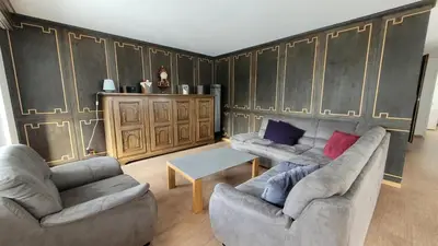 Ein Sitzbereich in der Unterkunft Haus Viktoria C