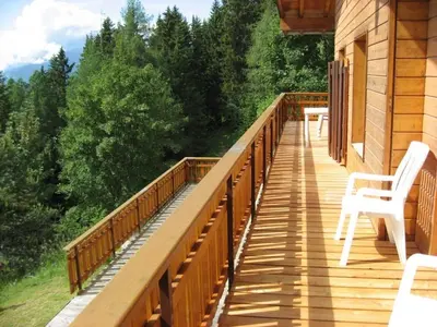 Ein Balkon oder eine Terrasse in der Unterkunft Chalet Brune-Haute