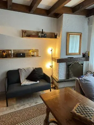 Ein Sitzbereich in der Unterkunft Crans-Montana Duplex Lodge