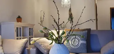 Ein Sitzbereich in der Unterkunft Ferienwohnung Ankerplatz