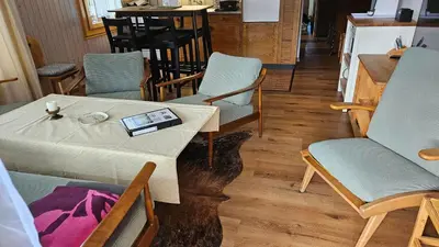 Ein Sitzbereich in der Unterkunft Schöne Ferienwohnung Nr.26 im Haus Opal