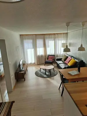 Ein Sitzbereich in der Unterkunft Ferienwohnung Nr.22,Haus Azurit
