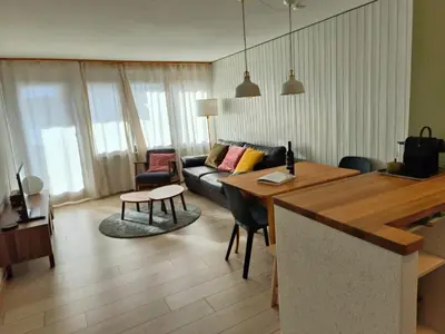 Ein Sitzbereich in der Unterkunft Ferienwohnung Nr.22,Haus Azurit