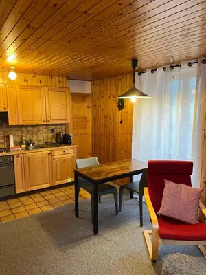 Küche/Küchenzeile in der Unterkunft Au village d'Evolène, très joli studio calme et ensoleillé