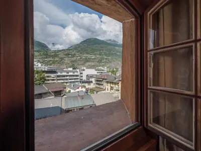 Ein allgemeiner Bergblick oder ein Berglick von der Ferienwohnung aus