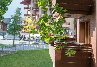 Ein Garten an der Unterkunft Chalet Waldschluecht