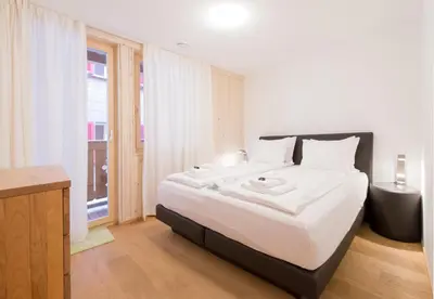 Ein Bett oder Betten in einem Zimmer der Unterkunft Chalet Belmont