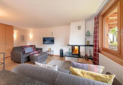 Ein Sitzbereich in der Unterkunft Chalet Sole