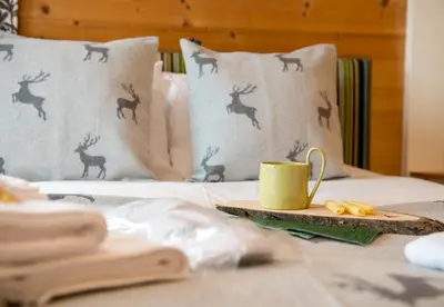 Ein Bett oder Betten in einem Zimmer der Unterkunft Chalet Sole