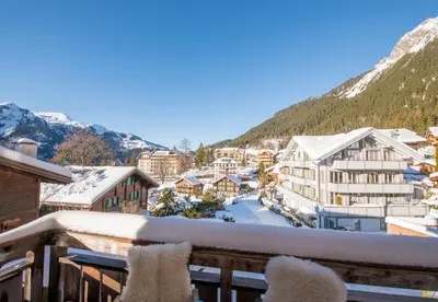 Ein allgemeiner Bergblick oder ein Berglick von der Ferienwohnung aus