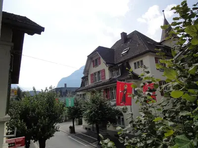 Ein allgemeiner Bergblick oder ein Berglick von der Ferienwohnung aus