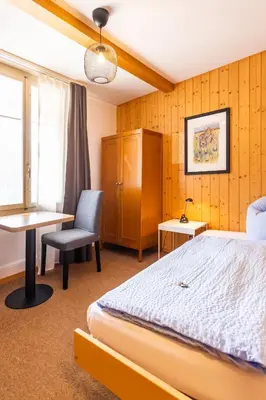Ein Bett oder Betten in einem Zimmer der Unterkunft Seehotel Sternen