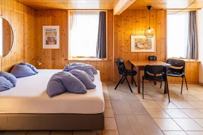 Ein Bett oder Betten in einem Zimmer der Unterkunft Seehotel Sternen