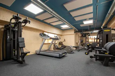 Das Fitnesscenter und/oder die Fitnesseinrichtungen in der Unterkunft Montela Apartment-Hotel & Resort in the holiday region Saas-Fee Saastal