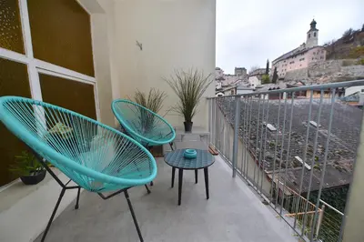 Ein Balkon oder eine Terrasse in der Unterkunft Chambre d'hôte Valère