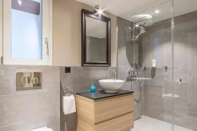 Ein Badezimmer in der Unterkunft Linde