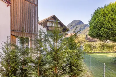 Ein allgemeiner Bergblick oder ein Berglick von der Ferienwohnung aus