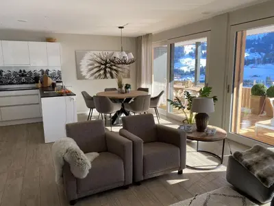 Ein Sitzbereich in der Unterkunft Apartment Alpenrose by Interhome
