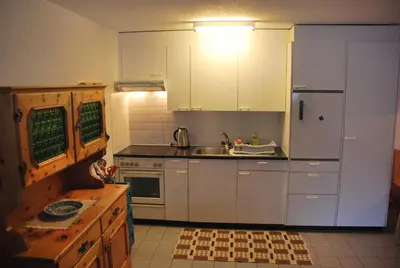 Küche/Küchenzeile in der Unterkunft Ferienwohnung Bürchen