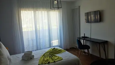 Ein Bett oder Betten in einem Zimmer der Unterkunft Studio vue imprenable