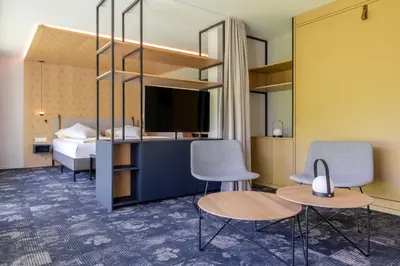 Ein Sitzbereich in der Unterkunft Stella Swiss Quality Hotel