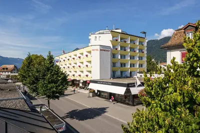 Ein allgemeiner Bergblick oder ein Berglick von des Hotels aus