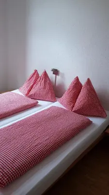 Ein Bett oder Betten in einem Zimmer der Unterkunft Berggasthaus Tannalp
