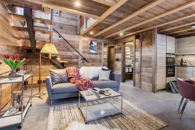 Ein Sitzbereich in der Unterkunft Mountain Chalet 4 You