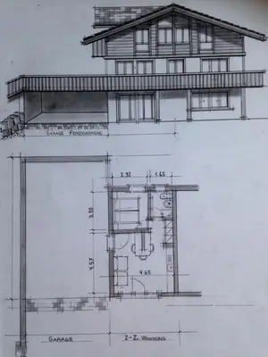 Grundriss der Unterkunft 2-Zimmer Ferienwohnung,Parterre,Sitzplatz,Garage
