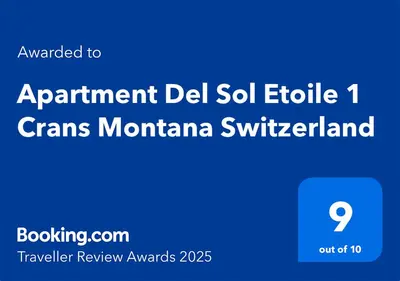 Ein Zertifikat, Auszeichnung, Logo oder anderes Dokument, das in der Unterkunft Apartment Del Sol Etoile 1 Crans Montana Switzerland ausgestellt ist