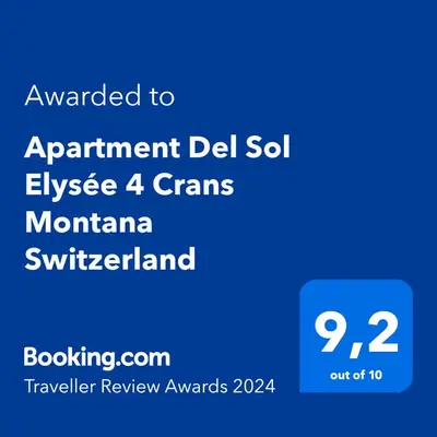 Ein Zertifikat, Auszeichnung, Logo oder anderes Dokument, das in der Unterkunft Apartment Del Sol Elysée 4 Crans Montana Switzerland ausgestellt ist