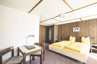 Ein Bett oder Betten in einem Zimmer der Unterkunft Hotel Alpina