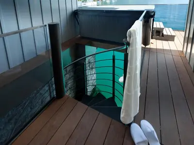 Ein Balkon oder eine Terrasse in der Unterkunft Parkhotel Gunten – Beach & Spa