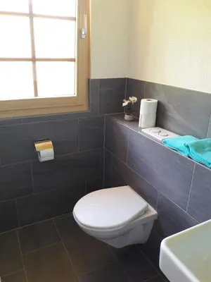 Ein Badezimmer in der Unterkunft Ferien in der Bergwelt von Adelboden