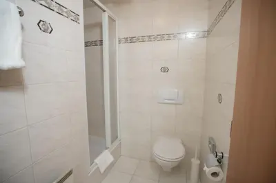 Ein Badezimmer in der Unterkunft Hotel Alpenhof