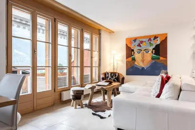 Ein Sitzbereich in der Unterkunft Apartment Alpin DG - GRIWA RENT AG