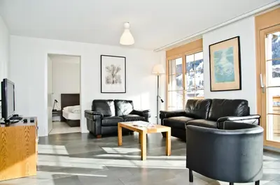 Ein Sitzbereich in der Unterkunft Apartment Alpha - GRIWA RENT AG