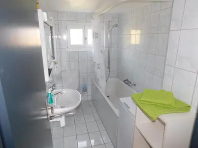 Ein Badezimmer in der Unterkunft Ferienwohnung Alter Konsum