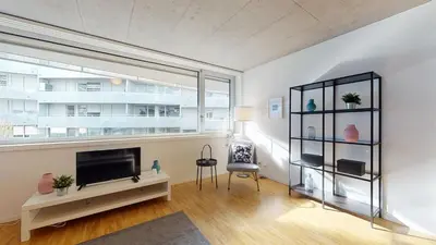 TV/Unterhaltungsangebot in der Unterkunft Bright and luminous 1 bedroom flat in downtown