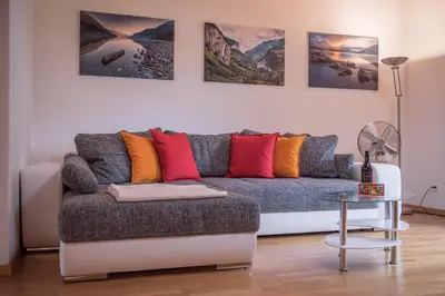 Ein Sitzbereich in der Unterkunft Apartment Lauberhorn, Luxury with best views
