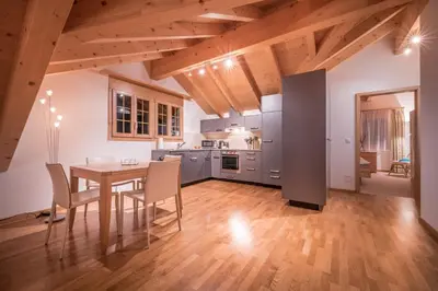 Küche/Küchenzeile in der Unterkunft Apartment Lauberhorn, Luxury with best views