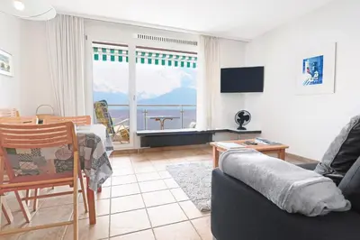 TV/Unterhaltungsangebot in der Unterkunft Appartement à Crans-Montana - avec magnifique vue sur la vallée