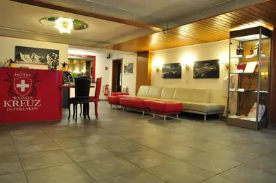 Ein Sitzbereich in der Unterkunft Hotel Weisses Kreuz