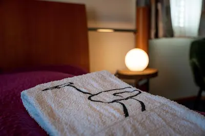 Ein Bett oder Betten in einem Zimmer der Unterkunft Kulinarik & Geniesser Hôtel STRAUSS