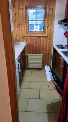 Küche/Küchenzeile in der Unterkunft L'Hérensarde, bel appartement avec jardin-terrasse et garage