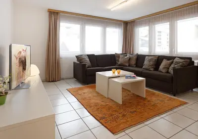 Ein Sitzbereich in der Unterkunft Apartment Everest